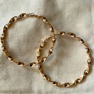 Gold oversized hoops